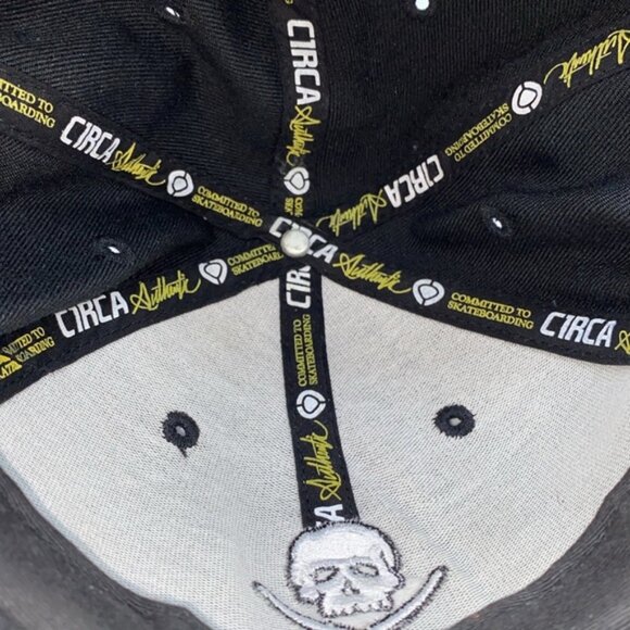 Circa Hat Men’s 7 3/8 Black Authentic Skull Drum Sticks Headwear Baseball Cap - Picture 8 of 14